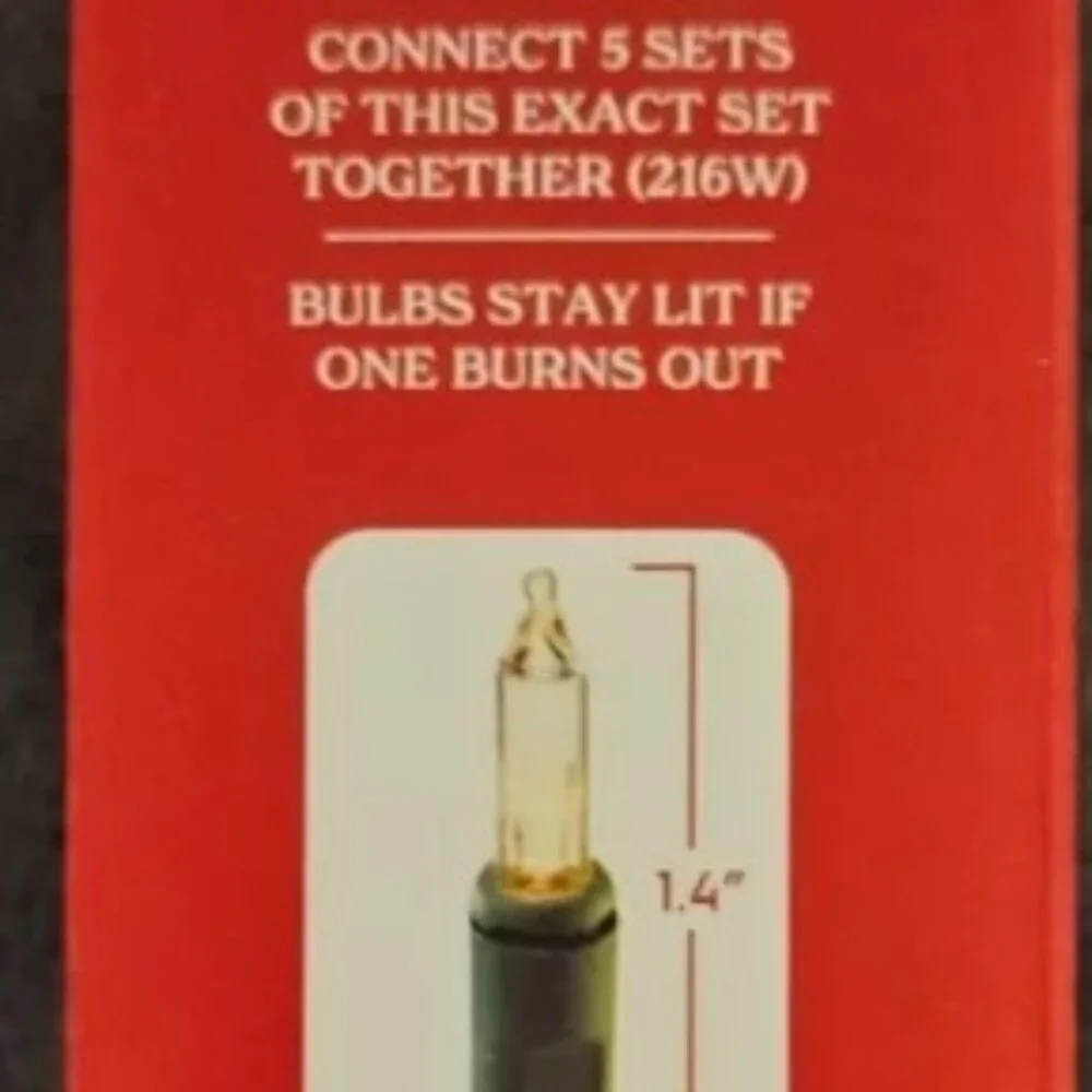 Holiday Time 100 Mini Clear Lights Never Used Lighted Length 19.5 Feet